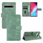 For Samsung Galaxy S10 5G Solid Color Skin Feel Magnetic Buckle Horizontal Flip Calf Texture PU Leather Case with Holder & Card Slots & Wallet(Green) - 1