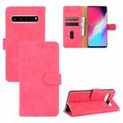 For Samsung Galaxy S10 5G Solid Color Skin Feel Magnetic Buckle Horizontal Flip Calf Texture PU Leather Case with Holder & Card Slots & Wallet(Rose Red) - 1