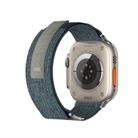For Apple Watch 46mm / 49mm / 45mm / 44mm Kalebol Canvas Pattern Nylon Loop Strap(Blue) - 2