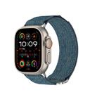 For Apple Watch 46mm / 49mm / 45mm / 44mm Kalebol Canvas Pattern Nylon Loop Strap(Light Blue) - 1