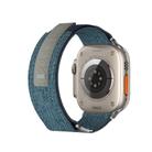 For Apple Watch 46mm / 49mm / 45mm / 44mm Kalebol Canvas Pattern Nylon Loop Strap(Light Blue) - 2