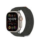 For Apple Watch 42mm / 41mm / 40mm / 38mm Kalebol Canvas Pattern Nylon Loop Strap(Black) - 1