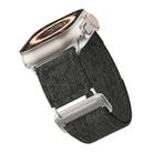 For Apple Watch 42mm / 41mm / 40mm / 38mm Kalebol Canvas Pattern Nylon Loop Strap(Black) - 3