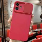 For iPhone 16 Plus Slid Camera Shield Liquid Silicone TPU Phone Case(Red) - 1