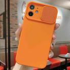For iPhone 12 mini Slid Camera Shield Liquid Silicone TPU Phone Case(Orange) - 1