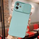For iPhone 11 Slid Camera Shield Liquid Silicone TPU Phone Case(Ice Blue) - 1