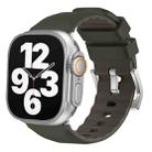 For Apple Watch 46mm / 49mm / 45mm / 44mm Kalebol Contrast Two-tone Silicone Strap(Dark Green) - 1