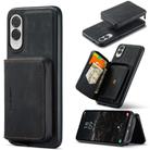 For Samsung Galaxy S25 Edge 5G JEEHOOD J02 Magnetic Zipper Horizontal Flip Leather Phone Case(Black) - 1