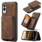 For Samsung Galaxy S25 Edge 5G JEEHOOD J02 Magnetic Zipper Horizontal Flip Leather Phone Case(Brown) - 1