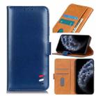 For iPhone 11 Pro 3-Color Pearl Texture Magnetic Buckle Horizontal Flip PU Leather Case with Card Slots & Wallet & Holder(Blue) - 1