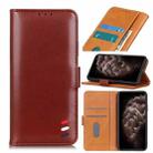 For iPhone 11 Pro Max 3-Color Pearl Texture Magnetic Buckle Horizontal Flip PU Leather Case with Card Slots & Wallet & Holder(Brown) - 1