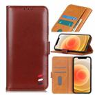 For iPhone 12 mini 3-Color Pearl Texture Magnetic Buckle Horizontal Flip PU Leather Case with Card Slots & Wallet & Holder(Brown) - 1