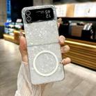For Samsung Galaxy Z Flip3 5G Pearlescent Shell Texture MagSafe Phone Case(White) - 2