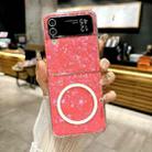 For Samsung Galaxy Z Flip4 Pearlescent Shell Texture MagSafe Phone Case(Red) - 2