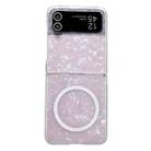 For Samsung Galaxy Z Flip4 Pearlescent Shell Texture MagSafe Phone Case(Pink) - 1