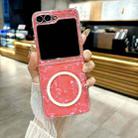 For Samsung Galaxy Z Flip5 Pearlescent Shell Texture MagSafe Phone Case(Red) - 2