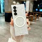 For Samsung Galaxy Z Fold3 5G Pearlescent Shell Texture MagSafe Phone Case(White) - 2