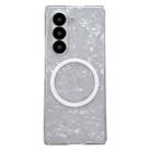 For Samsung Galaxy Z Fold6 Pearlescent Shell Texture MagSafe Phone Case(White) - 1