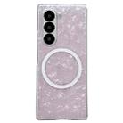 For Samsung Galaxy Z Fold6 Pearlescent Shell Texture MagSafe Phone Case(Pink) - 1