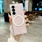 For Samsung Galaxy Z Fold6 Pearlescent Shell Texture MagSafe Phone Case(Pink) - 2