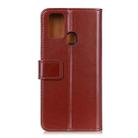 For Xiaomi Redmi 9C 3-Color Pearl Texture Magnetic Buckle Horizontal Flip PU Leather Case with Card Slots & Wallet & Holder(Brown) - 3