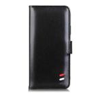 For OnePlus 8 3-Color Pearl Texture Magnetic Buckle Horizontal Flip PU Leather Case with Card Slots & Wallet & Holder(Black) - 1
