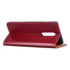 For OnePlus 8 3-Color Pearl Texture Magnetic Buckle Horizontal Flip PU Leather Case with Card Slots & Wallet & Holder(Wine Red) - 3