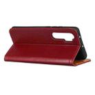 For OnePlus Nord 3-Color Pearl Texture Magnetic Buckle Horizontal Flip PU Leather Case with Card Slots & Wallet & Holder(Wine Red) - 3