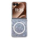 For Motorola Razr 50 Ultra Pearlescent Shell Texture MagSafe Phone Case(White) - 1
