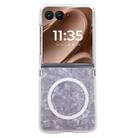 For Motorola Razr 50 Ultra Pearlescent Shell Texture MagSafe Phone Case(Pink) - 1