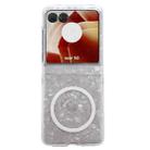 For Motorola Razr 50 Pearlescent Shell Texture MagSafe Phone Case(White) - 1