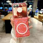 For Motorola Razr 50 Pearlescent Shell Texture MagSafe Phone Case(Red) - 2