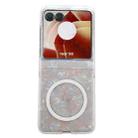 For Motorola Razr 50 Pearlescent Shell Texture MagSafe Phone Case(Beige) - 1
