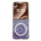 For Motorola Razr 50 Pearlescent Shell Texture MagSafe Phone Case(Purple) - 1