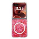 For Motorola Razr 60 Ultra Pearlescent Shell Texture MagSafe Phone Case(Red) - 1