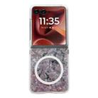 For Motorola Razr 60 Ultra Pearlescent Shell Texture MagSafe Phone Case(Pink Green) - 1
