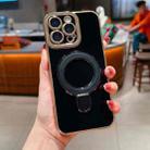For iPhone 13 Pro Max Charm Eye Electroplating Metal Holder Phone Case(Black) - 1