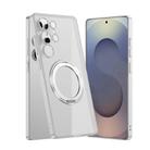 For Samsung Galaxy S25 Ultra 5G GKK Semi-transparent Skin Feel MagSafe Holder Phone Case(Silver) - 1