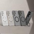 For Samsung Galaxy S25 Ultra 5G GKK Semi-transparent Skin Feel MagSafe Holder Phone Case(Grey) - 2