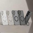 For Samsung Galaxy S25 Ultra 5G GKK Semi-transparent Skin Feel MagSafe Holder Phone Case(Titanium Grey) - 2