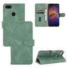 For Motorola Moto E6 Play Solid Color Skin Feel Magnetic Buckle Horizontal Flip Calf Texture PU Leather Case with Holder & Card Slots & Wallet(Green) - 1