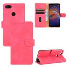 For Motorola Moto E6 Play Solid Color Skin Feel Magnetic Buckle Horizontal Flip Calf Texture PU Leather Case with Holder & Card Slots & Wallet(Rose Red) - 1