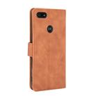 For Motorola Moto E6 Play Solid Color Skin Feel Magnetic Buckle Horizontal Flip Calf Texture PU Leather Case with Holder & Card Slots & Wallet(Brown) - 3