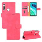 For Motorola Moto G Fast Solid Color Skin Feel Magnetic Buckle Horizontal Flip Calf Texture PU Leather Case with Holder & Card Slots & Wallet(Rose Red) - 1