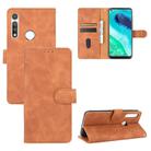 For Motorola Moto G Fast Solid Color Skin Feel Magnetic Buckle Horizontal Flip Calf Texture PU Leather Case with Holder & Card Slots & Wallet(Brown) - 1