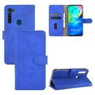 For Motorola Moto G8 Power(EU Version) Solid Color Skin Feel Magnetic Buckle Horizontal Flip Calf Texture PU Leather Case with Holder & Card Slots & Wallet(Blue) - 1