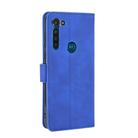 For Motorola Moto G8 Power(EU Version) Solid Color Skin Feel Magnetic Buckle Horizontal Flip Calf Texture PU Leather Case with Holder & Card Slots & Wallet(Blue) - 3