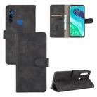 For Motorola Moto G8 Solid Color Skin Feel Magnetic Buckle Horizontal Flip Calf Texture PU Leather Case with Holder & Card Slots & Wallet(Black) - 1