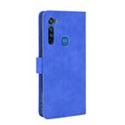 For Motorola Moto G8 Solid Color Skin Feel Magnetic Buckle Horizontal Flip Calf Texture PU Leather Case with Holder & Card Slots & Wallet(Blue) - 2