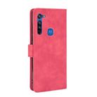 For Motorola Moto G8 Solid Color Skin Feel Magnetic Buckle Horizontal Flip Calf Texture PU Leather Case with Holder & Card Slots & Wallet(Rose Red) - 3